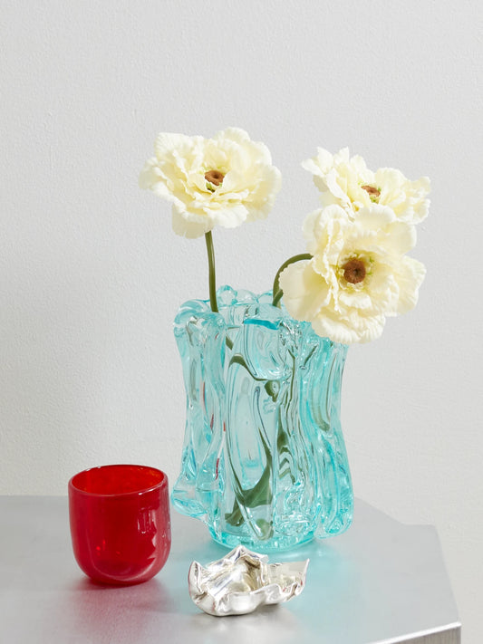 Image of Decor. Product name - Medium Recycled-glass Vase in Clear colour by brand - Completedworks