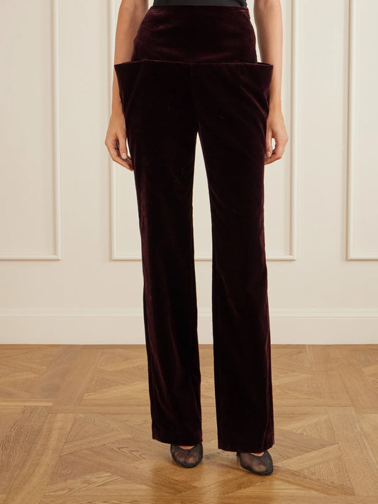 Alaïa Cotton-velvet Straight-leg Pants