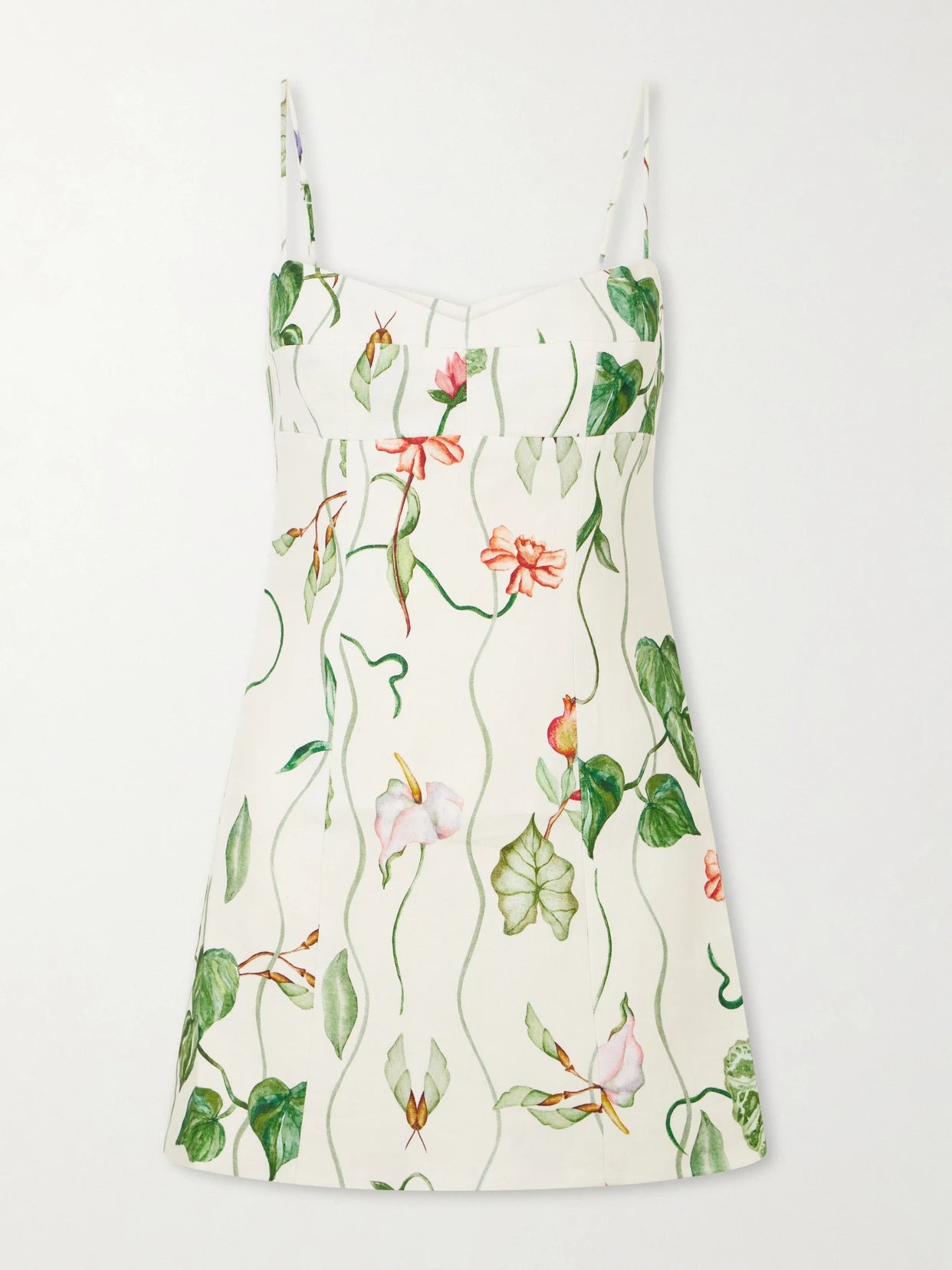 Cherry Printed Linen Mini Dress