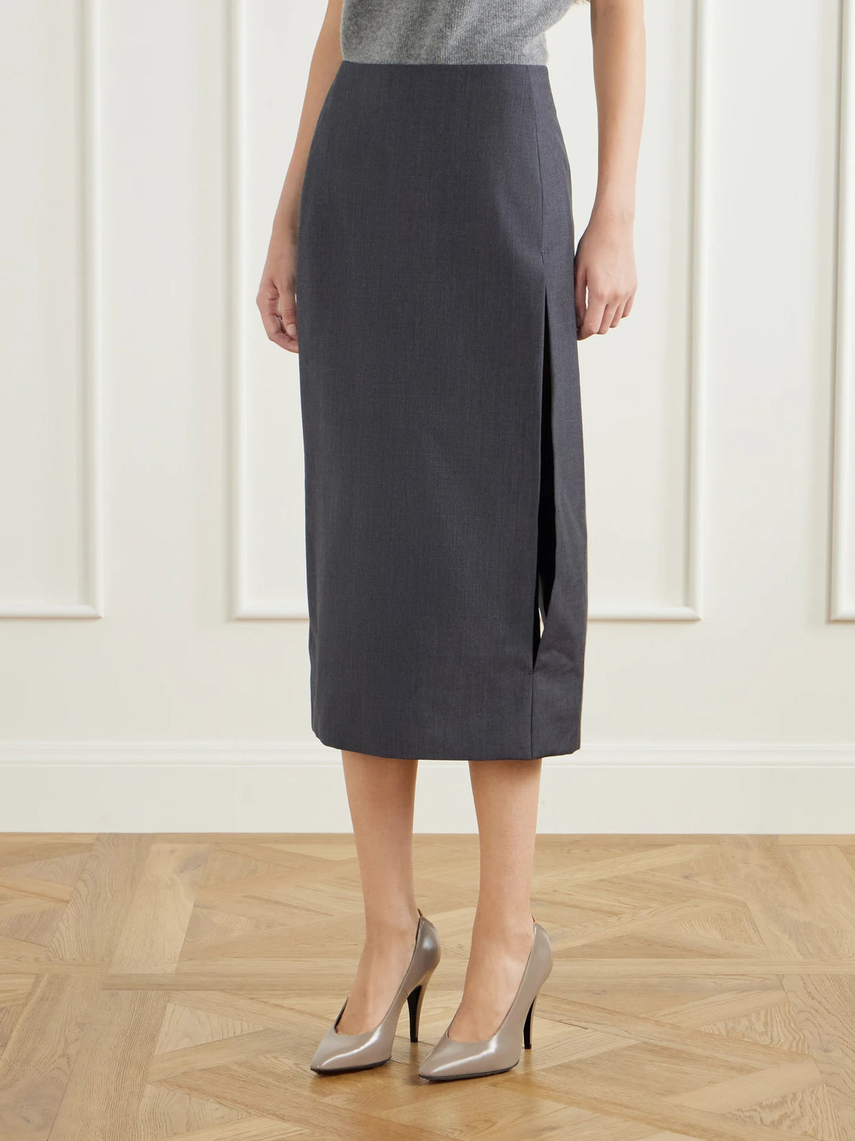 Jil Sander Wool And Mohair-blend Midi Skirt