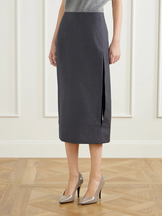 Jil Sander Wool And Mohair-blend Midi Skirt