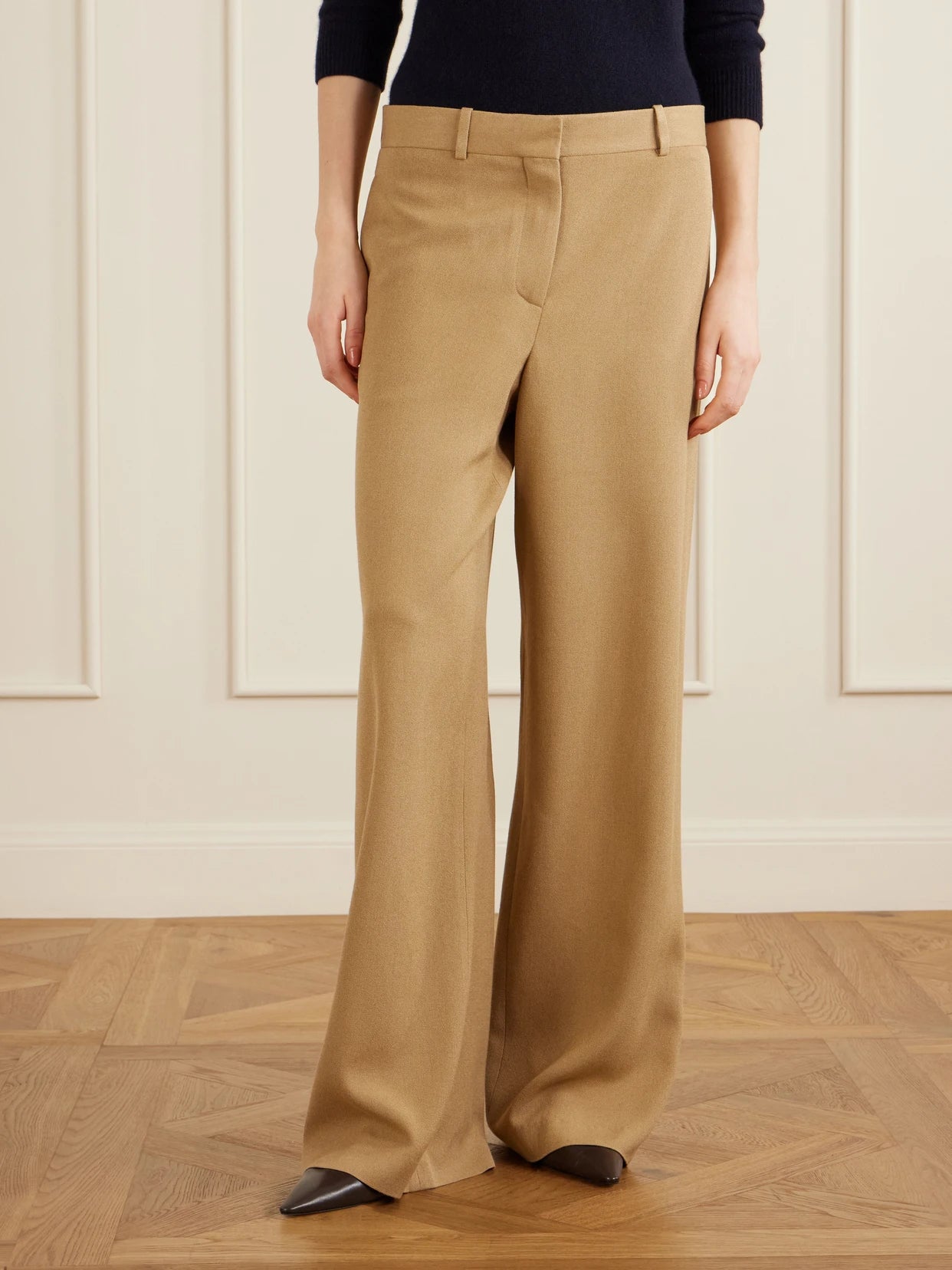 Dender Silk-twill Wide-leg Pants
