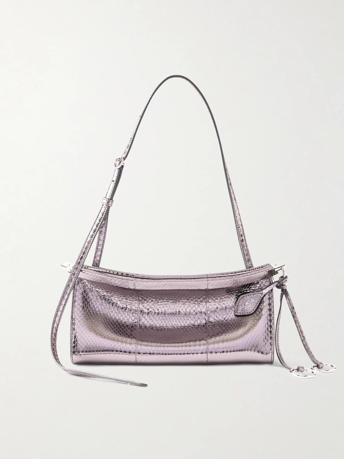 Le Click E/w Small Metallic Snakeskin Shoulder Bag
