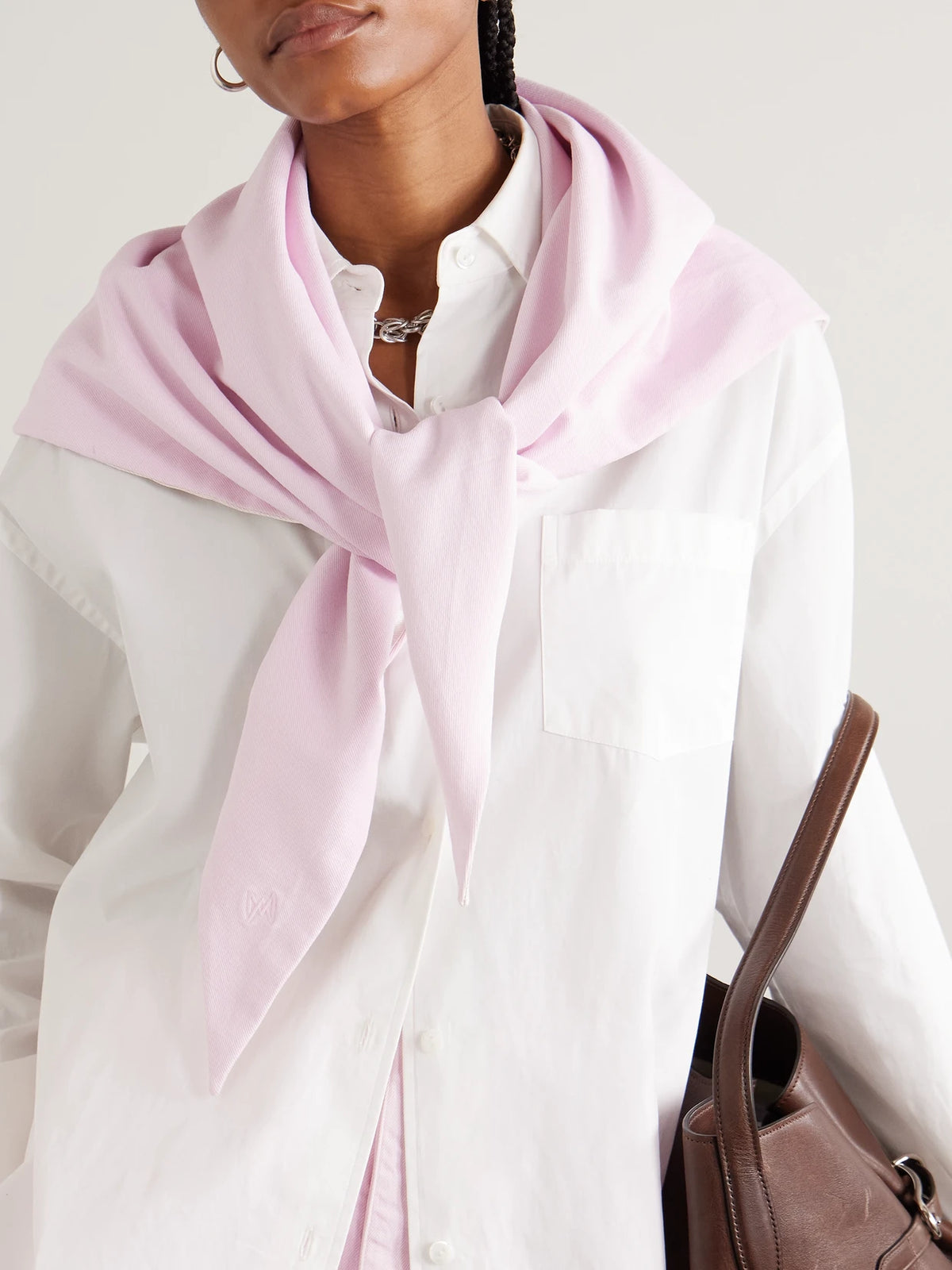 + Maria Mcmanus Embroidered Organic Denim Scarf