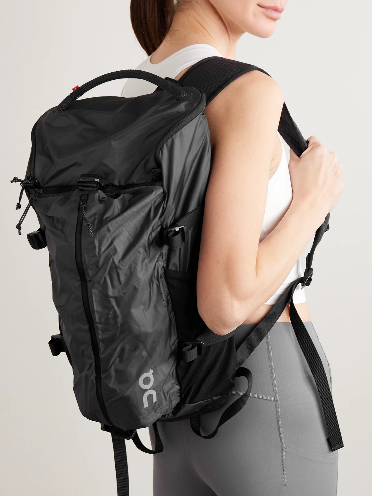 Image of Bags. Product name - Speed Pack Shell-trimmed Ripstop Backpack in Black colour by brand - ON