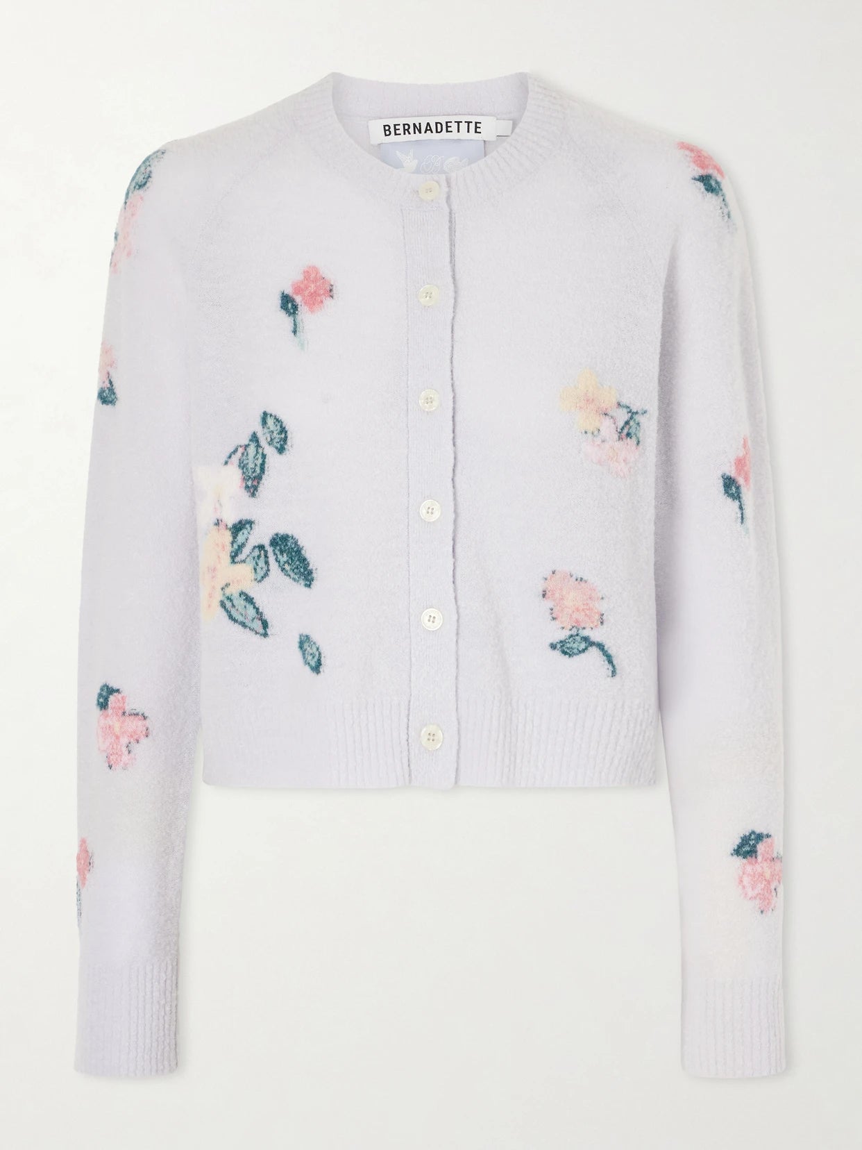 Clemence Wool-blend Floral-patterned Cardigan