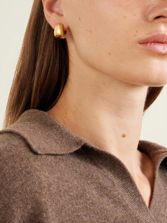 Image of Earrings. Product name - The Violet Gold-plated Sterling Silver Hoop Earrings in Multi colour by brand - LIÉ STUDIO