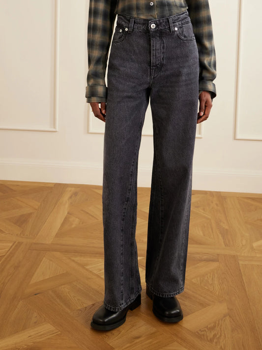 Treble Cut High-rise Wide-leg Jeans