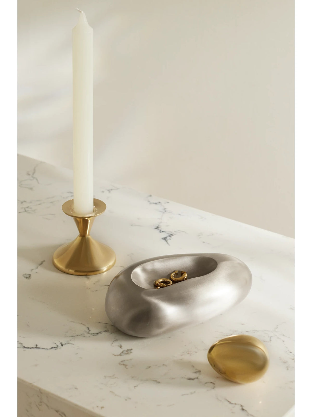 Image of Decor. Product name - Puddle Steel Catchall in Silver colour by brand - Fourth Street