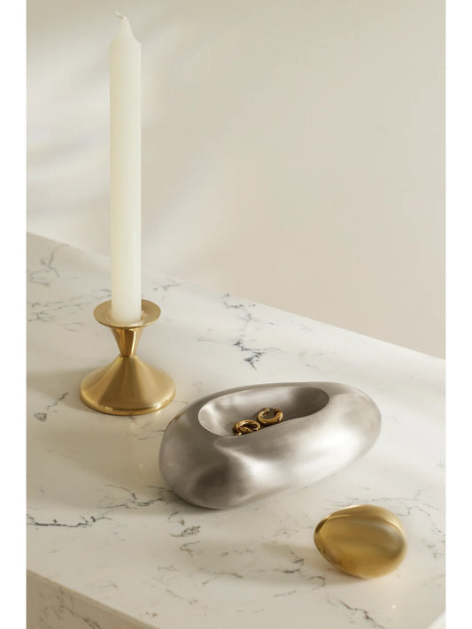 Image of Decor. Product name - Puddle Steel Catchall in Silver colour by brand - Fourth Street