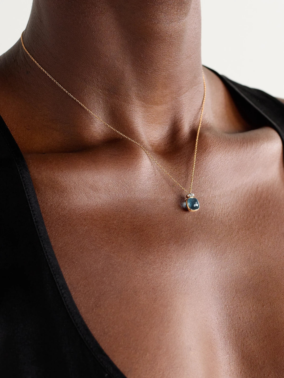 Image of Necklaces. Product name - Nudo 18-karat Rose And White Gold, Topaz And Diamond Necklace in Multi colour by brand - Pomellato