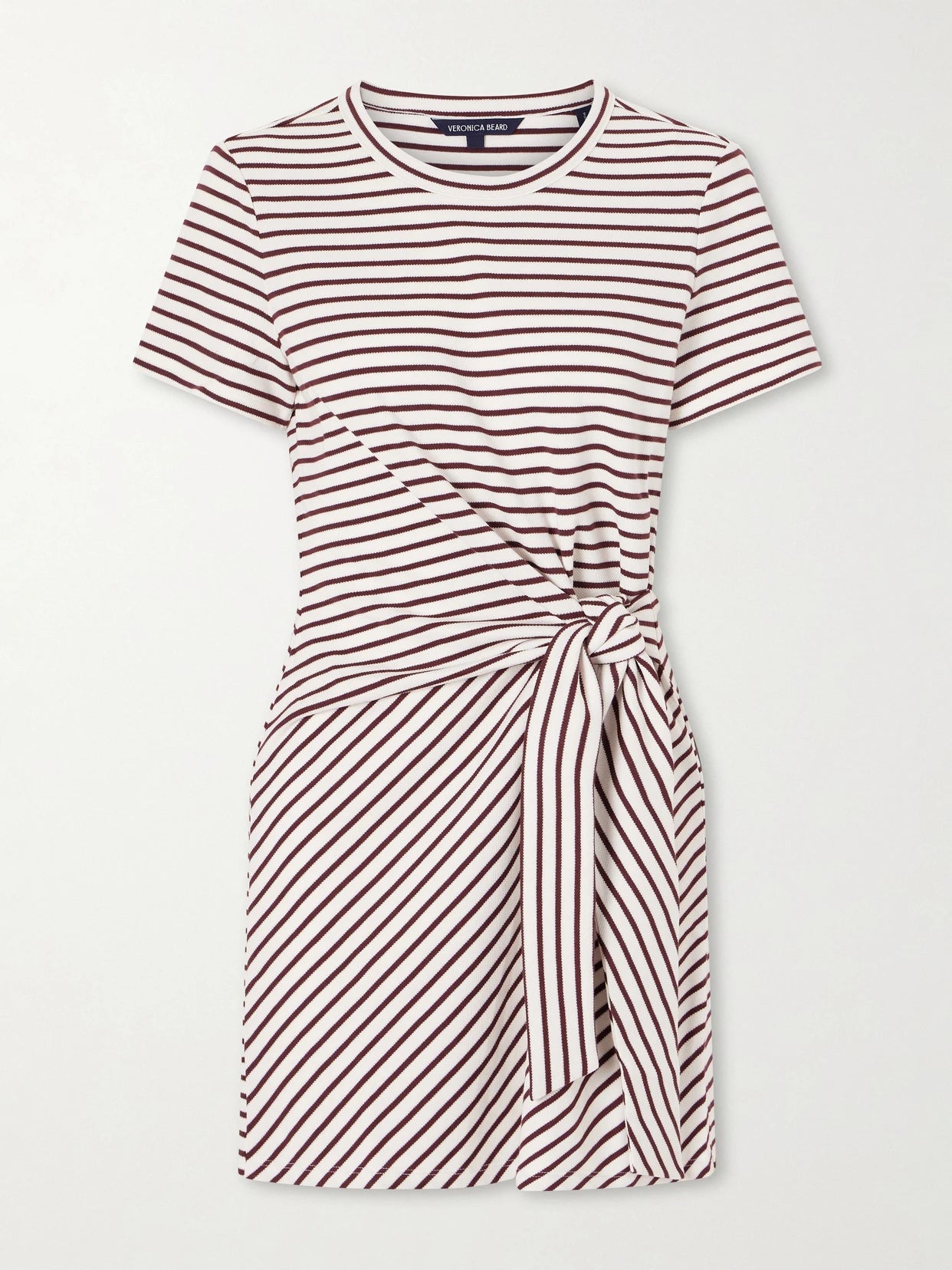 Elvaris Striped Knotted Jersey Mini Dress