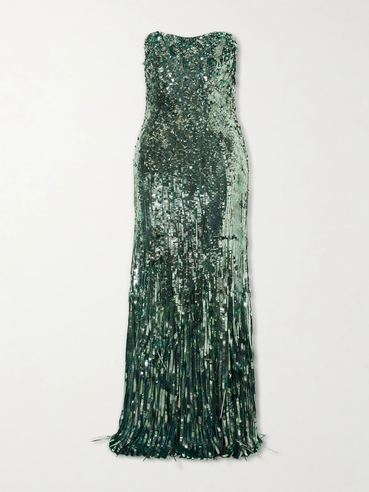 Jenny Packham Kimi Frayed Sequined Tulle Gown