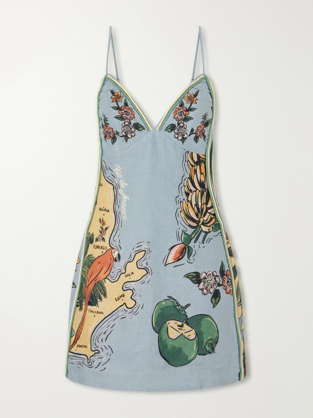 Beaches Path Printed Linen Mini Dress
