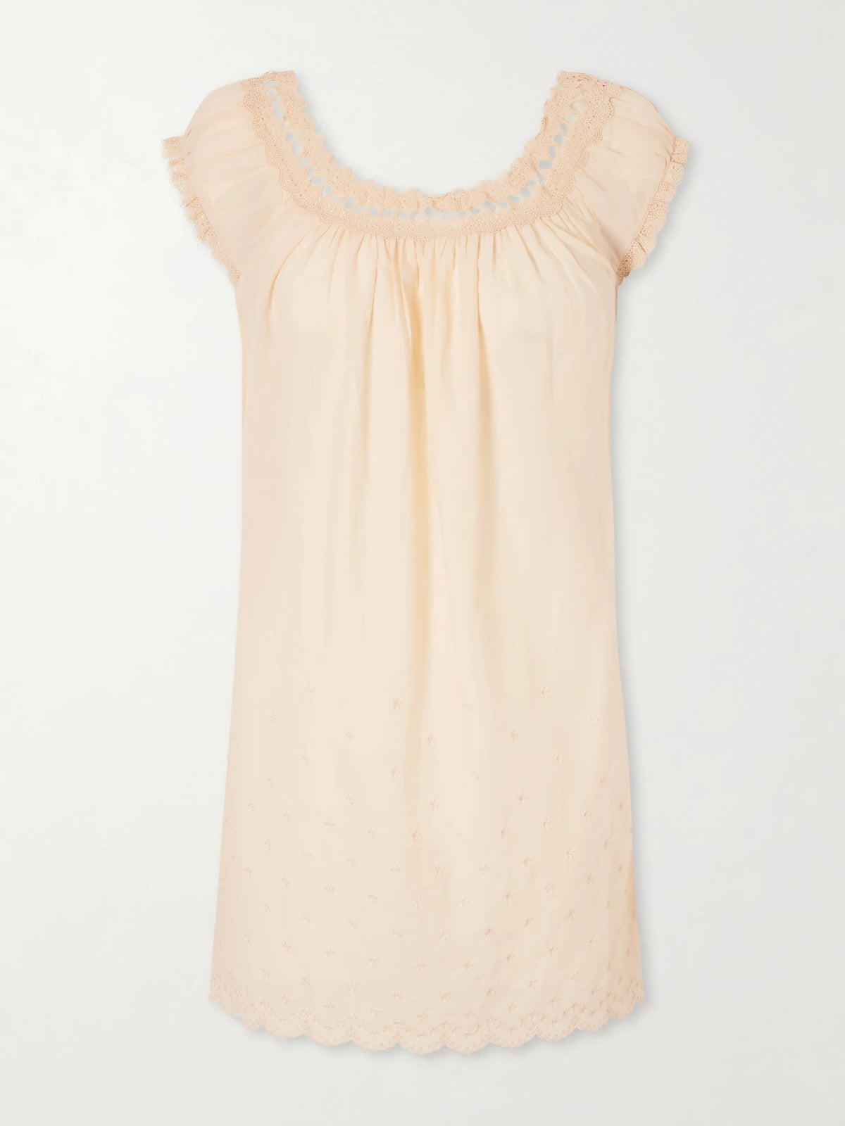 Lelia Embroidered Organic Cotton-voile Nightdress
