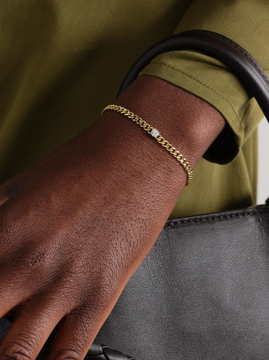 Image of Bracelets. Product name - 18-karat Gold Diamond Bracelet in Multi colour by brand - Anita Ko