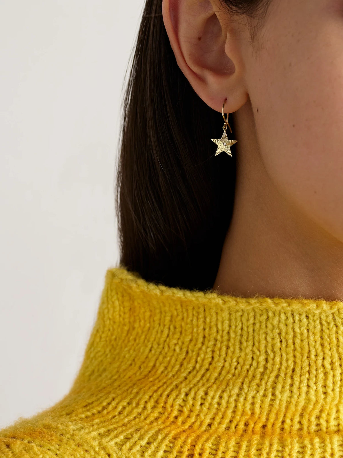 Image of Earrings. Product name - Mini 70s Star 18-karat Gold Diamond Earrings in Multi colour by brand - Jennifer Meyer