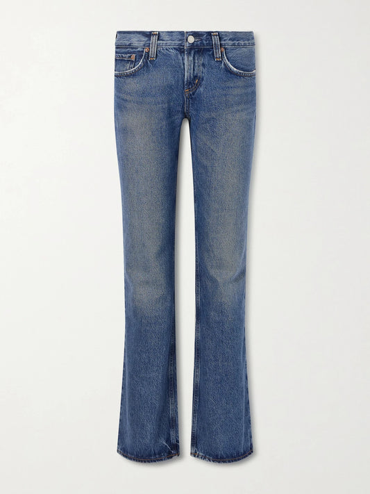 Image of Jeans. Product name - Low-rise Bootcut Jeans in Mid denim colour by brand - AGOLDE