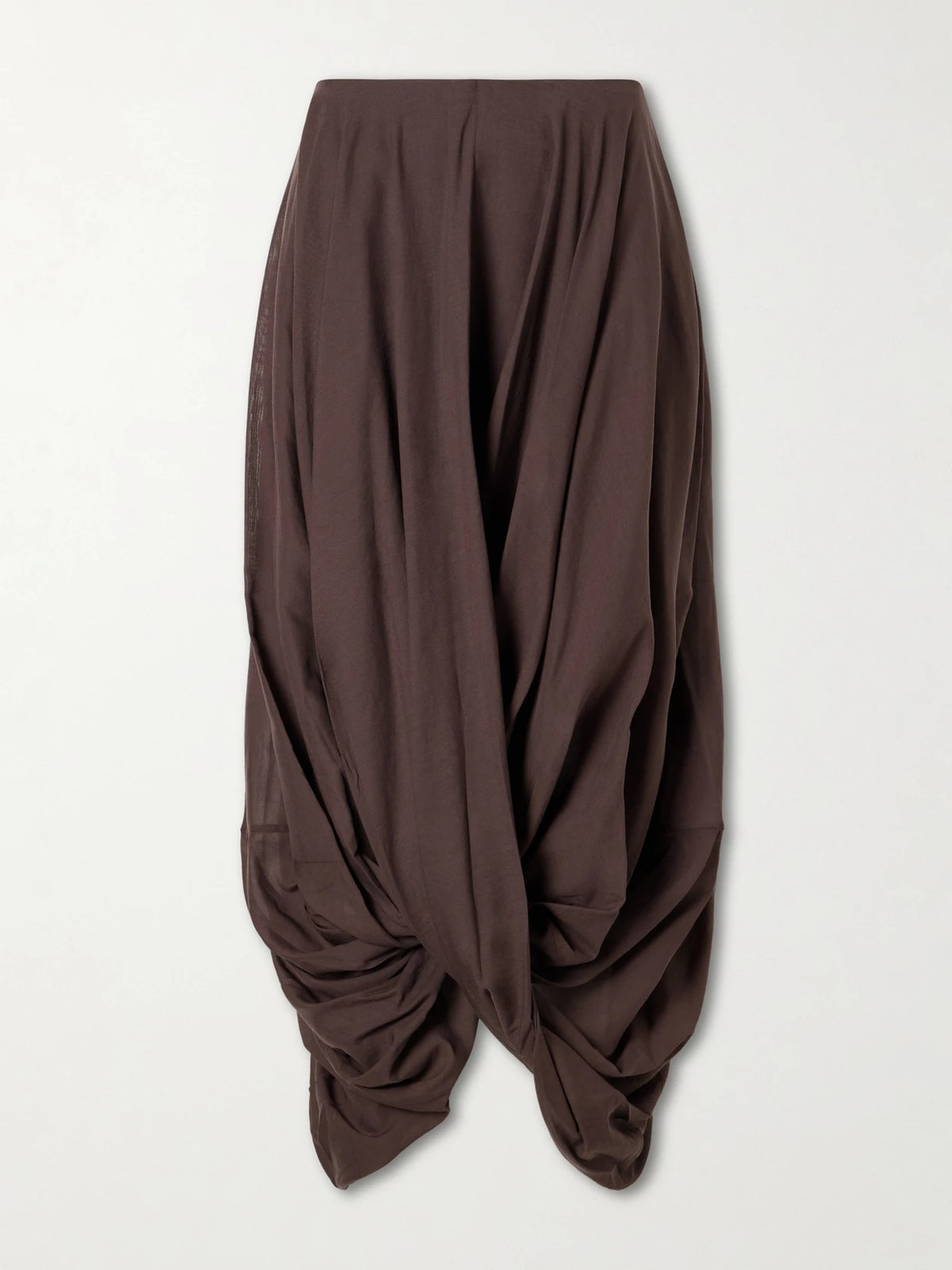 Draped Organic Cotton And Lyocell-blend Maxi Skirt