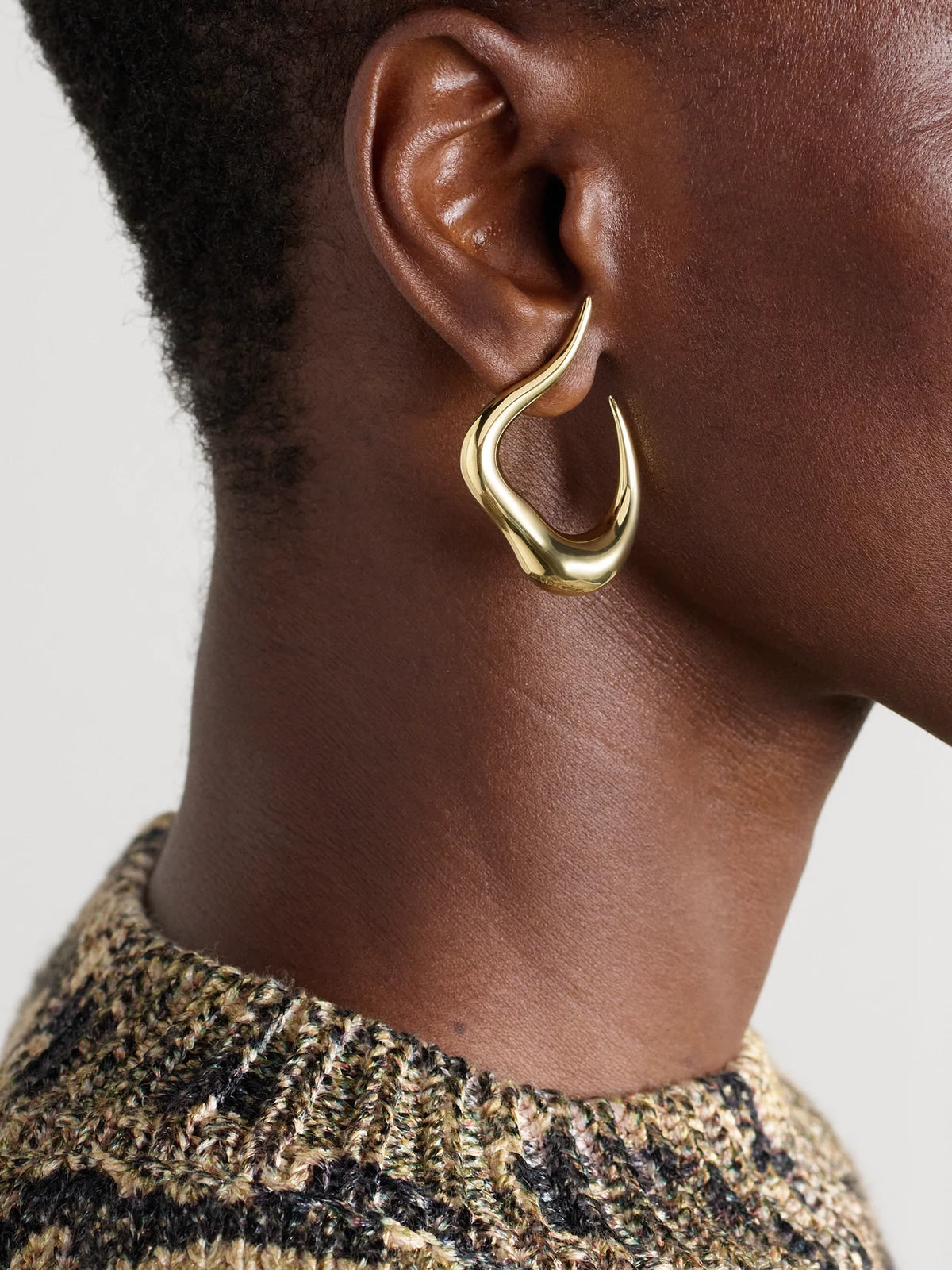 Image of Earrings. Product name - Bold Stream 18-karat Gold Earrings in Multi colour by brand - Fernando Jorge