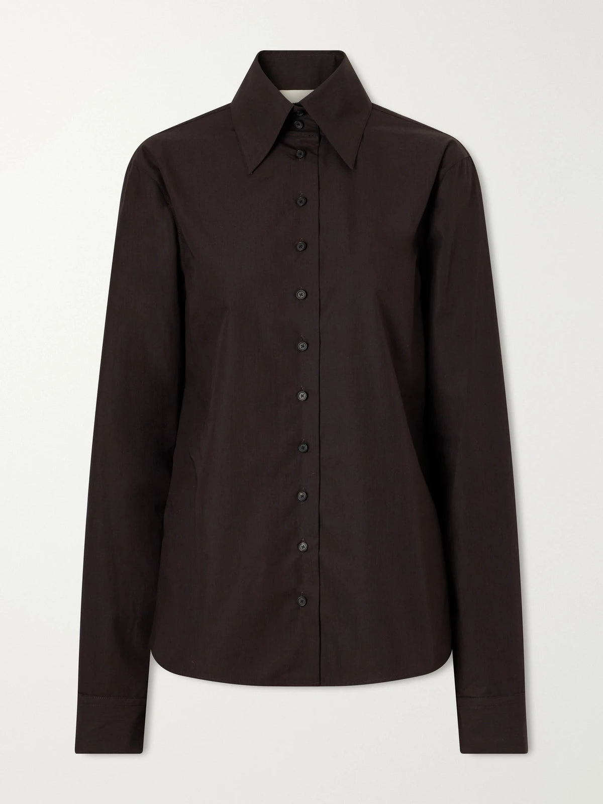 KHAITE Ivy High-collar Cotton-poplin Shirt