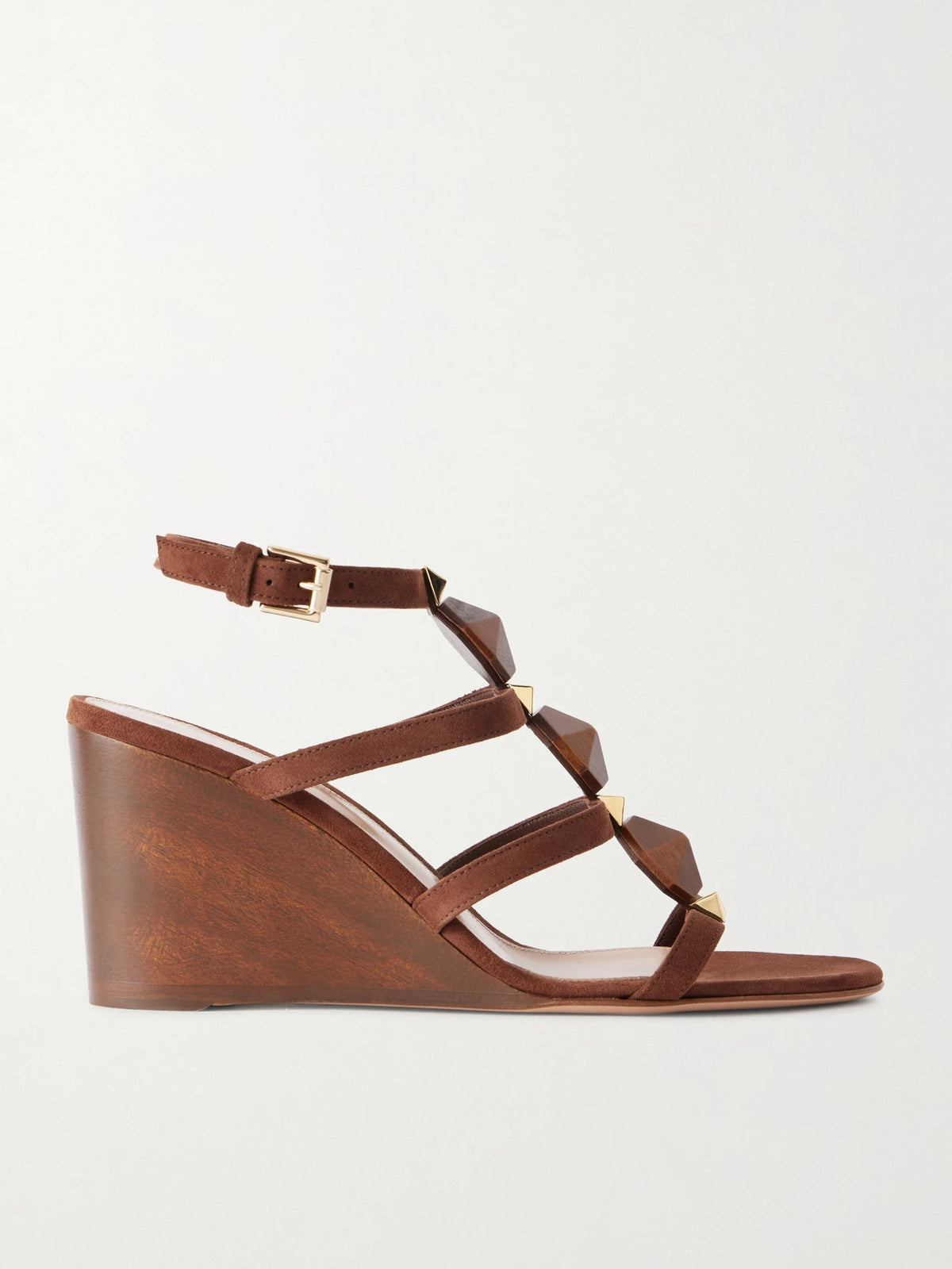 70 Embellished Suede Wedge Sandals
