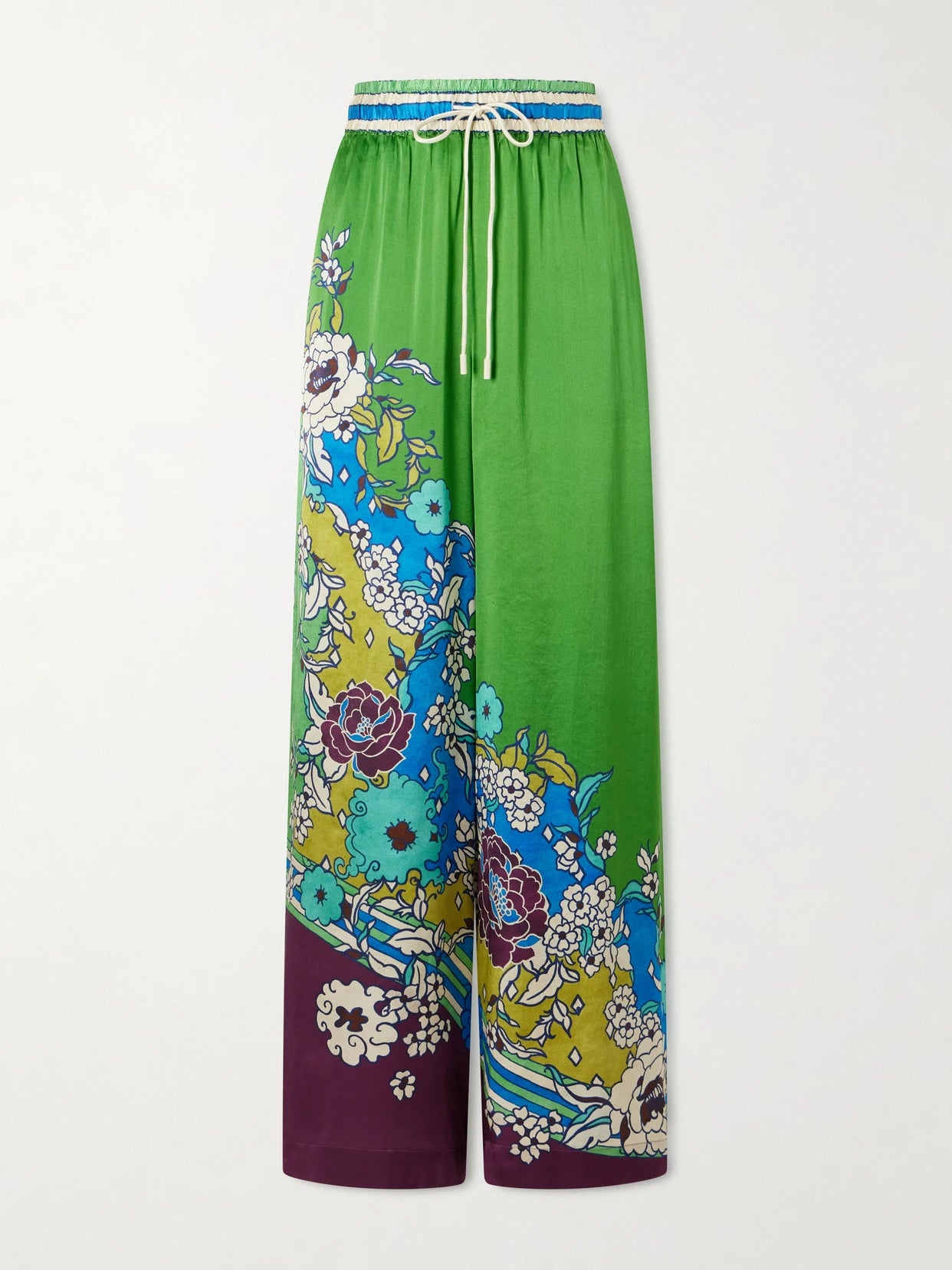 Nanci Floral-print Silk-satn Wide-leg Pants