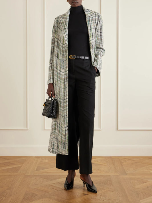 Image of Coats & Jackets. Product name - Striped Wool-blend Coat in Gray colour by brand - Missoni
