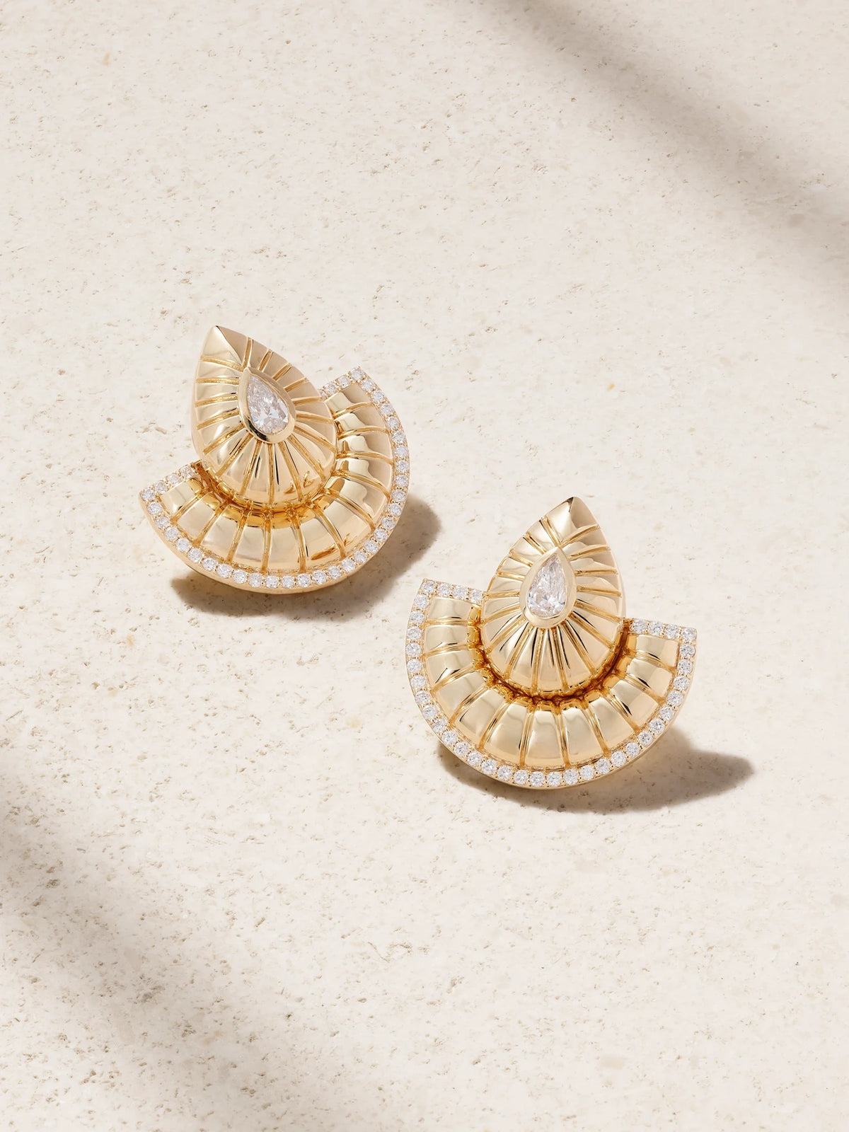 Bond Street Fan 18-karat Gold Diamond Earrings