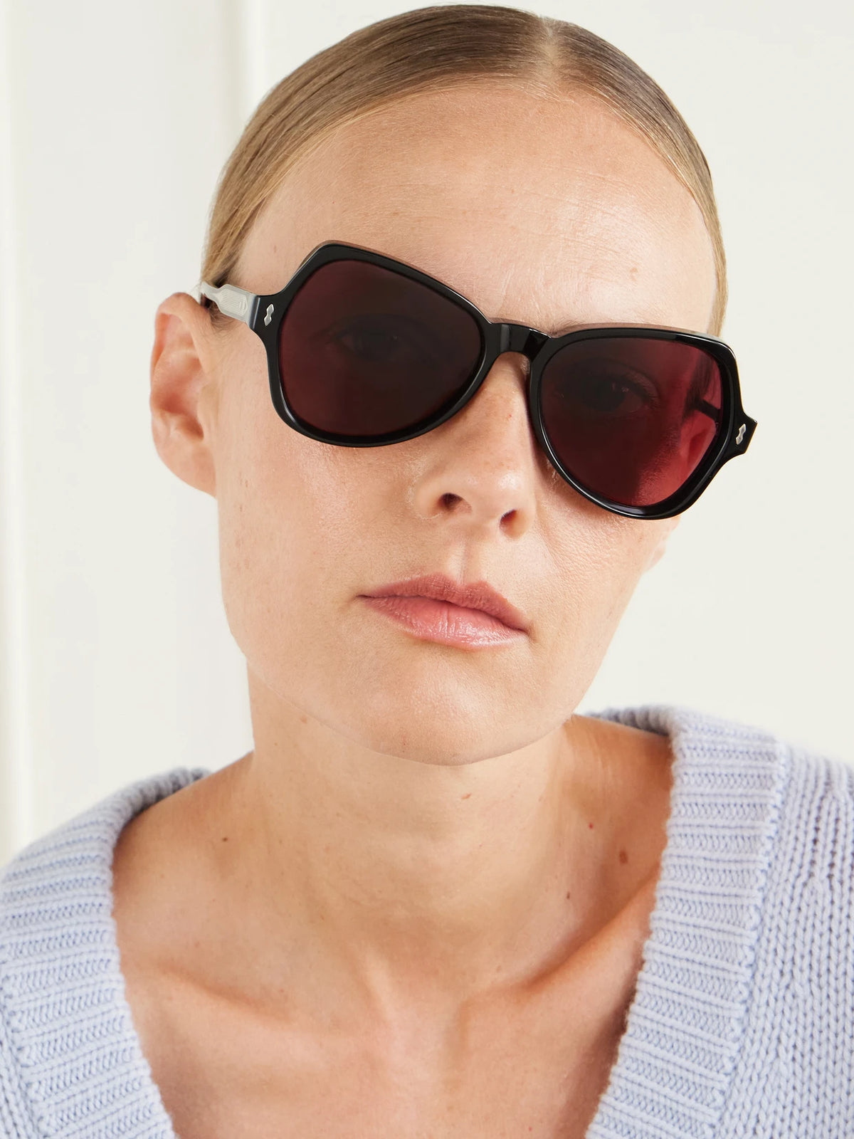 Image of Sunglasses. Product name - Candy Butterfly-frame Tortoiseshell Acetate Sunglasses in Black colour by brand - Jacques Marie Mage