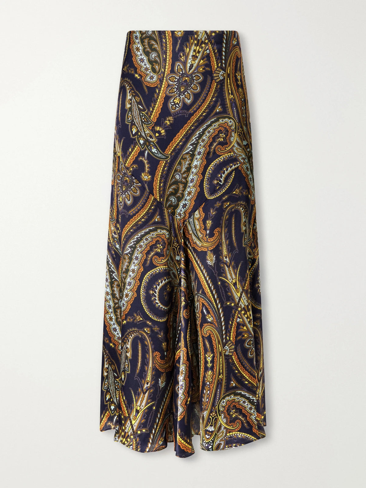 Etro Paisley-print Satin Midi Skirt