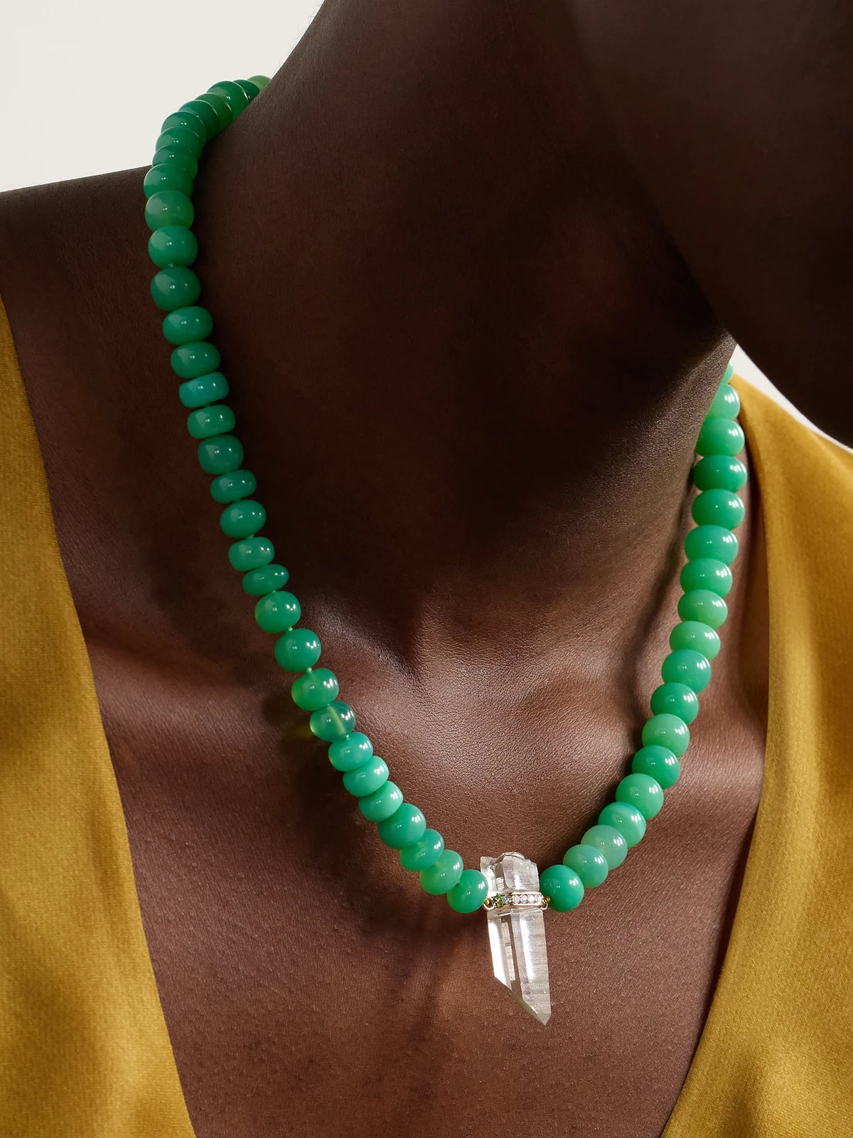 Image of Necklaces. Product name - Gold Multi-stone Necklace in Multi colour by brand - JIA JIA