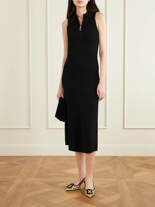 Image of Heels. Product name - Virgule 55 Suede-trimmed Polka-dot Slingback Pumps in Black colour by brand - Roger Vivier