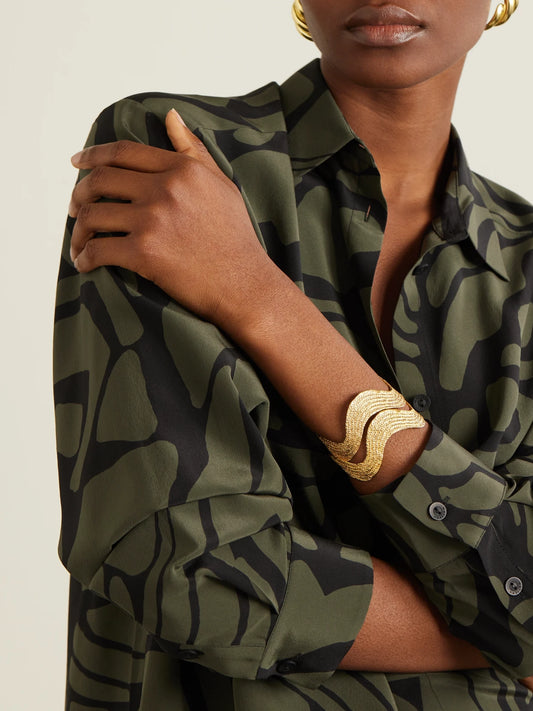 Image of Bracelets. Product name - Dionysus Set Of Two Gold-plated Cuffs in Multi colour by brand - YSSO