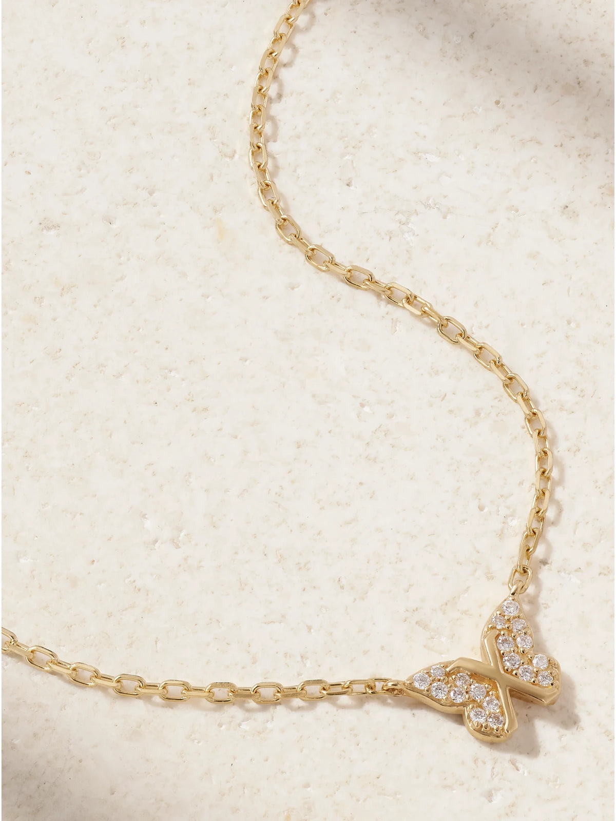 Butterfly 18-karat Gold Diamond Necklace