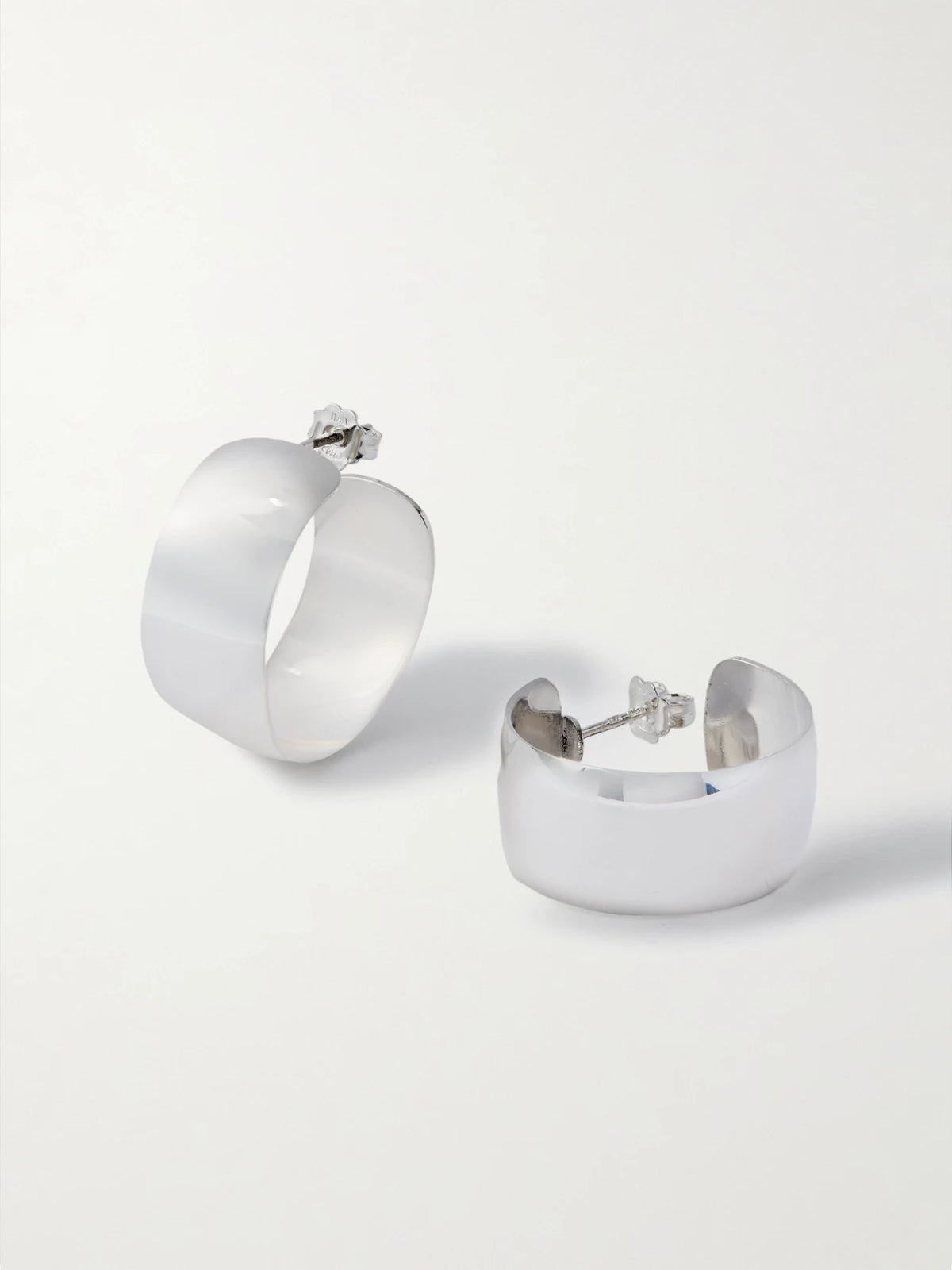 Midi Dome Sterling Silver Hoop Earrings