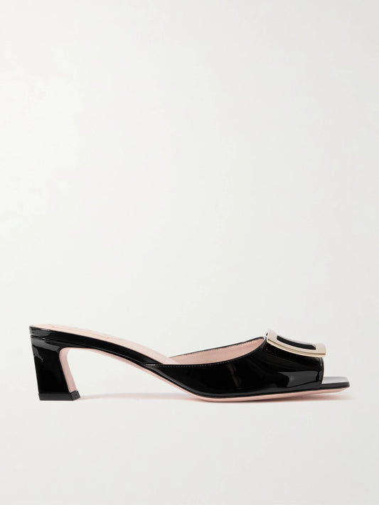 Trompette 45 Embellished Patent-leather Mules