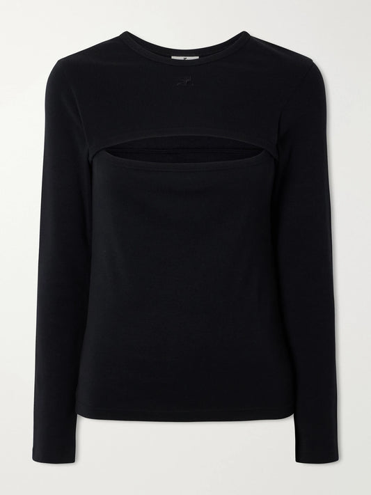 Slash Logo-embroidered Cut-out Cotton Shirt