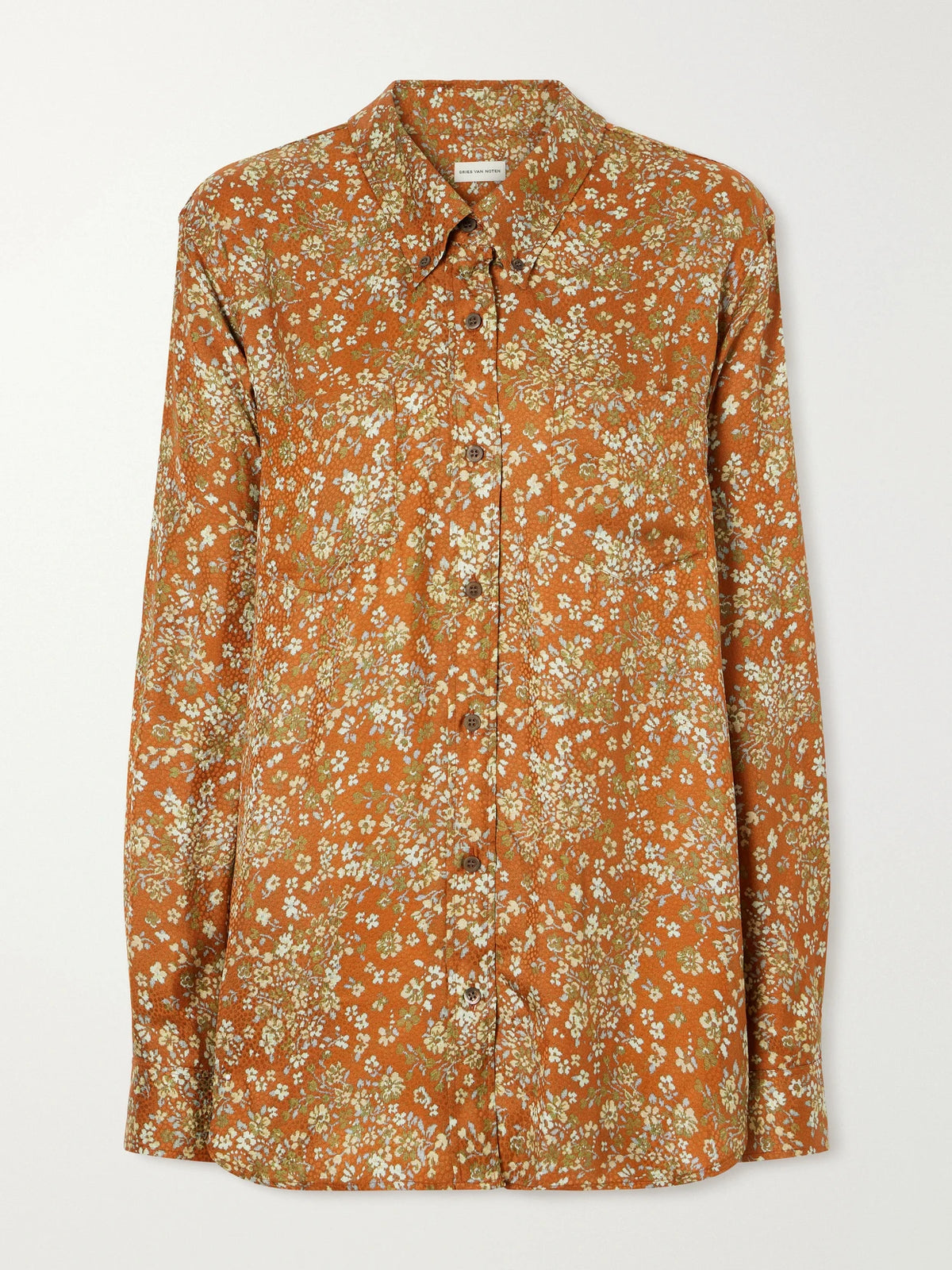 Dries Van Noten Floral-jacquard Printed Satin Shirt