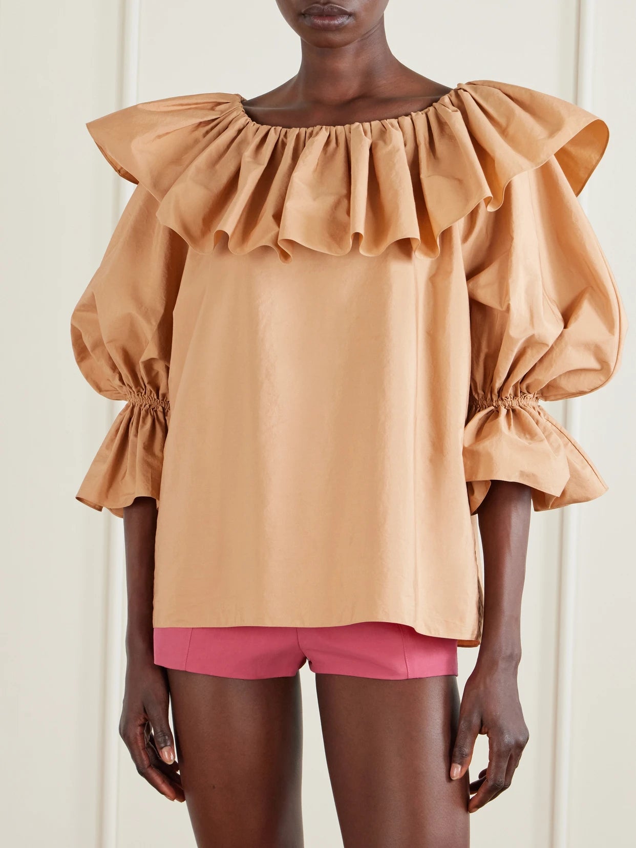 Ruffled Cotton-poplin Top