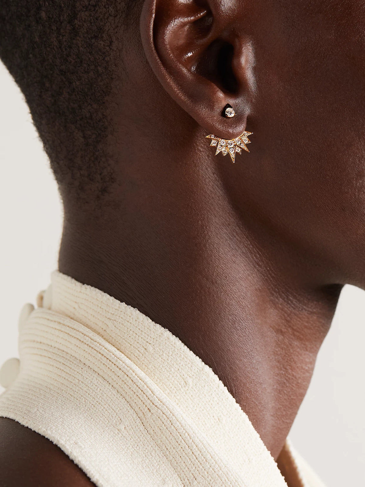 Image of Earrings. Product name - Sunlight 18-karat Rose Gold Diamond Earrings in Multi colour by brand - Piaget