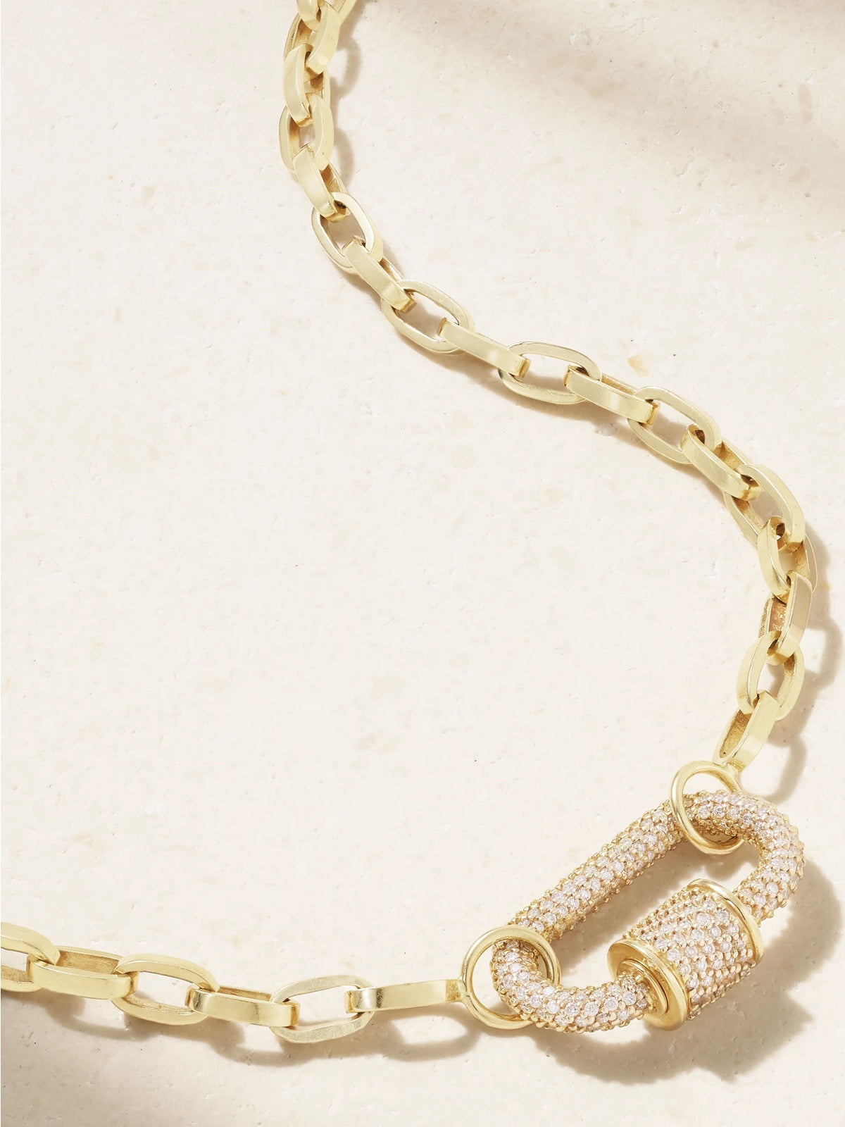 Biker Chain 14 And 18-karat Gold Diamond Necklace