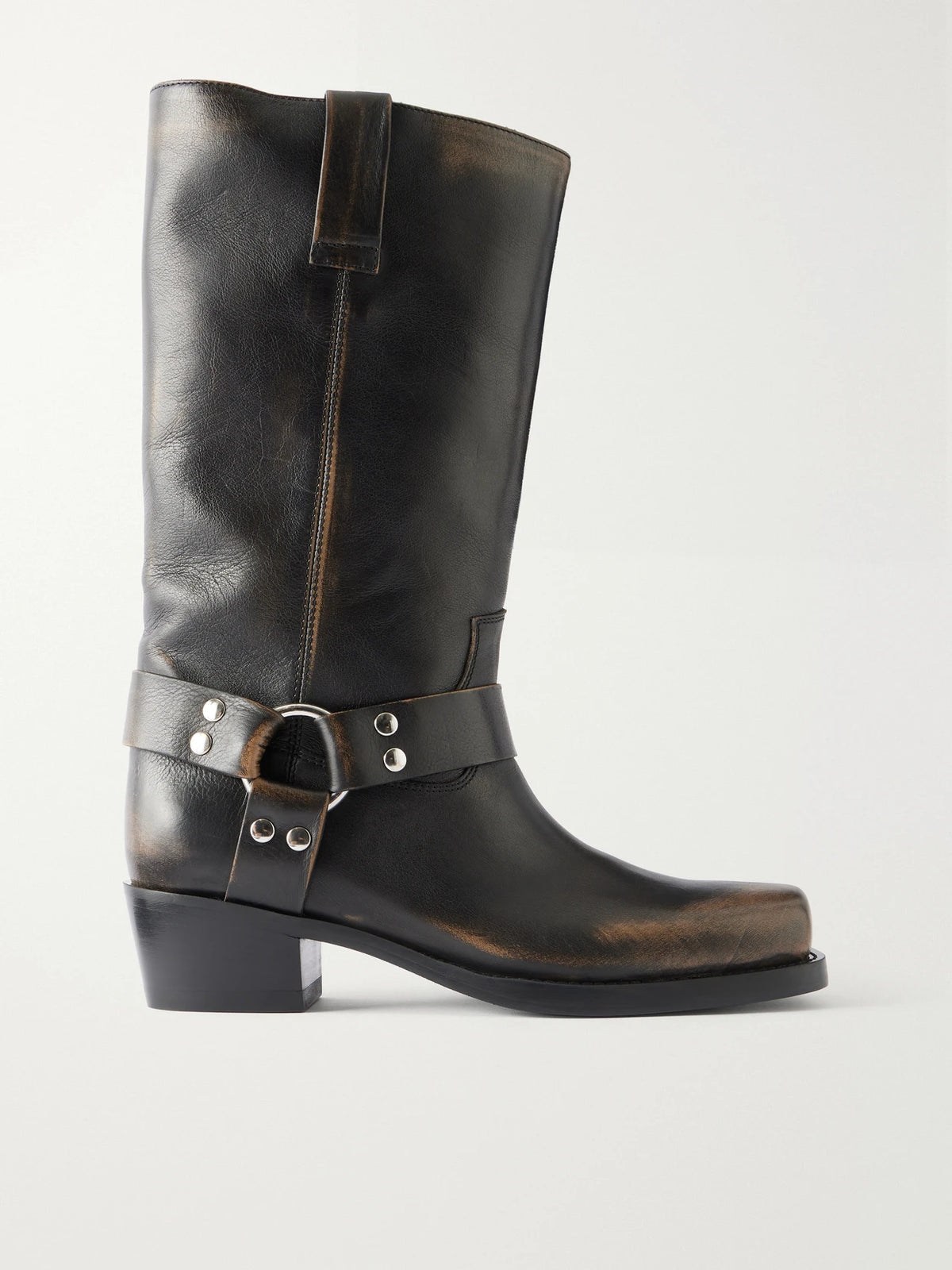 Roxy Studded Leather Knee Boots