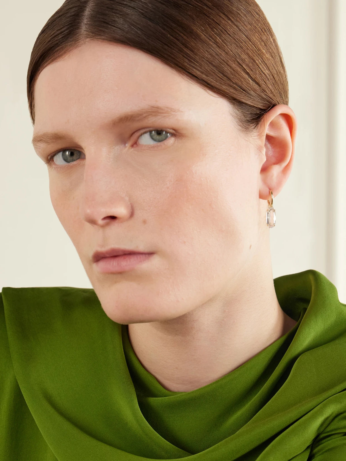 Image of Earrings. Product name - Ellipse 14-karat Recycled Gold Topaz Earrings in Multi colour by brand - By Pariah