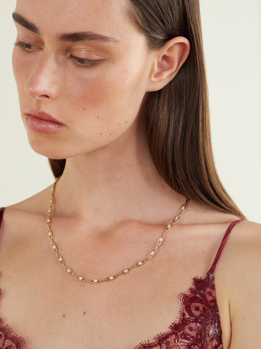 Image of Necklaces. Product name - Vito 18-karat Gold Diamond Necklace in Multi colour by brand - Anita Ko