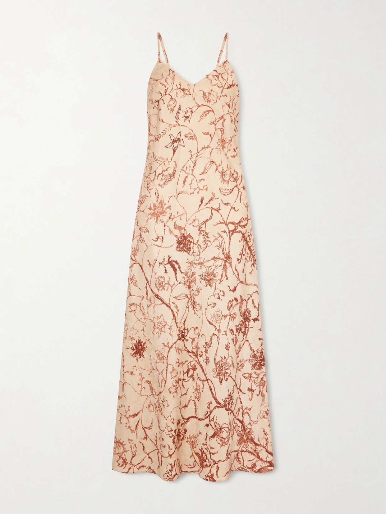 Floral Silk-jacquard Midi Dress