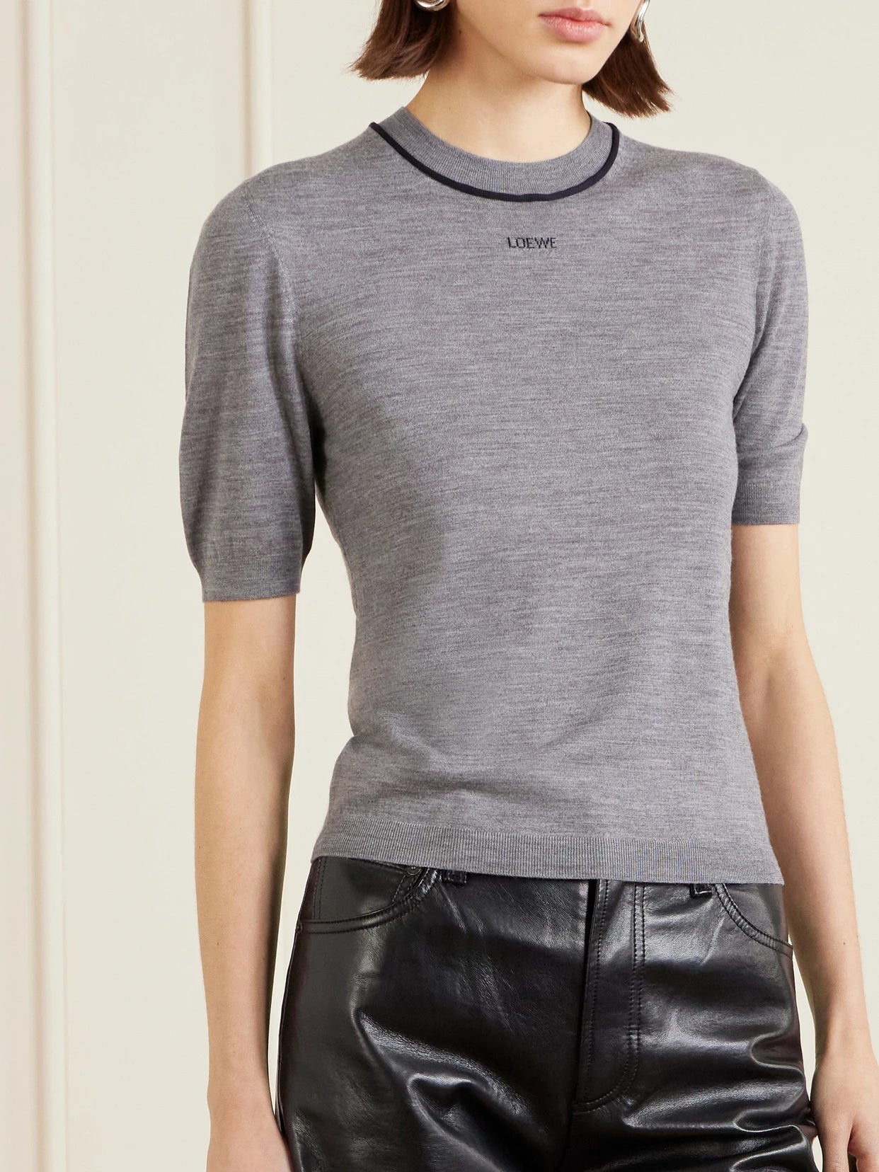 Piped Wool T-shirt
