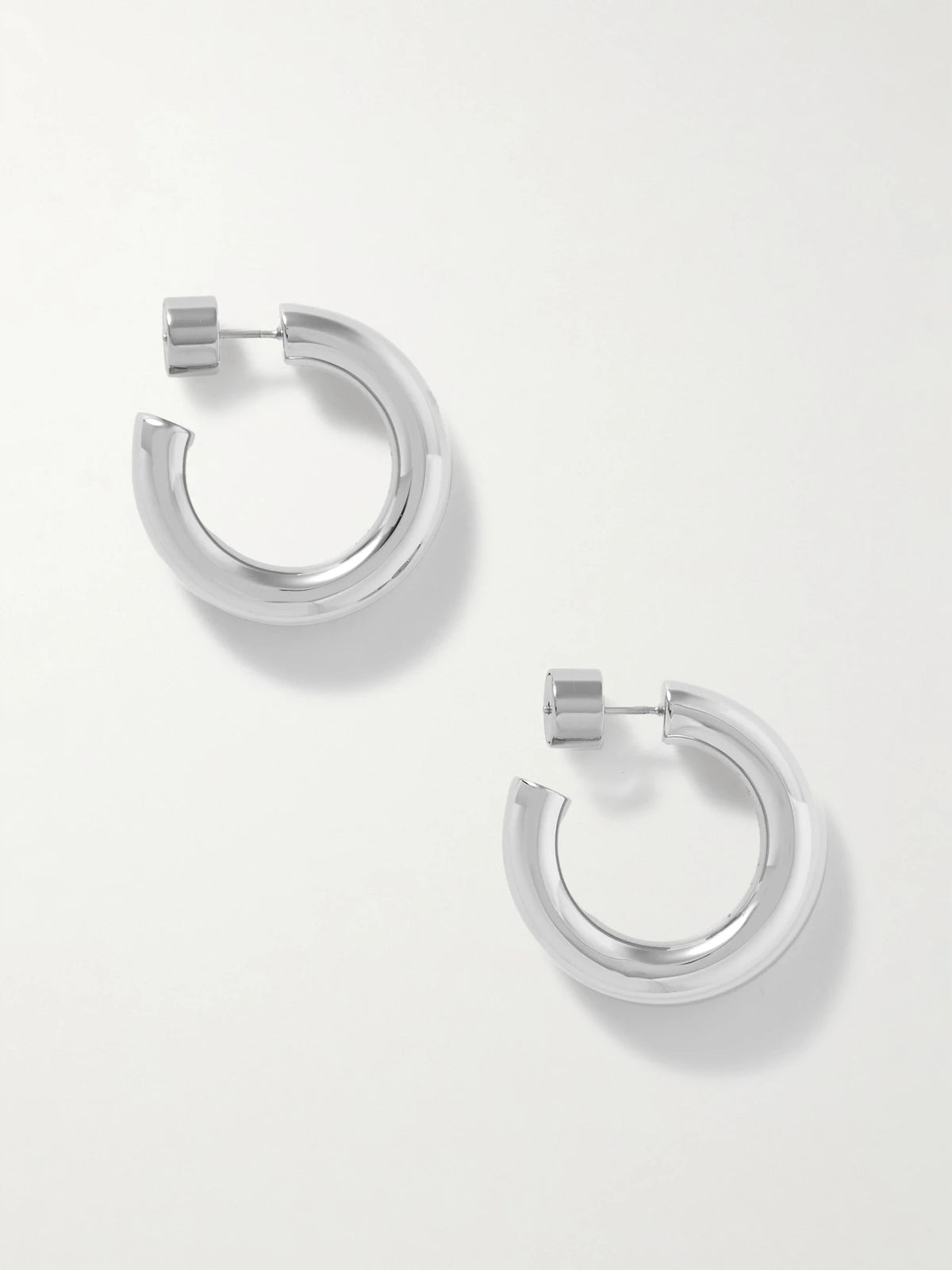Natasha Huggies Silver-tone Hoop Earrings