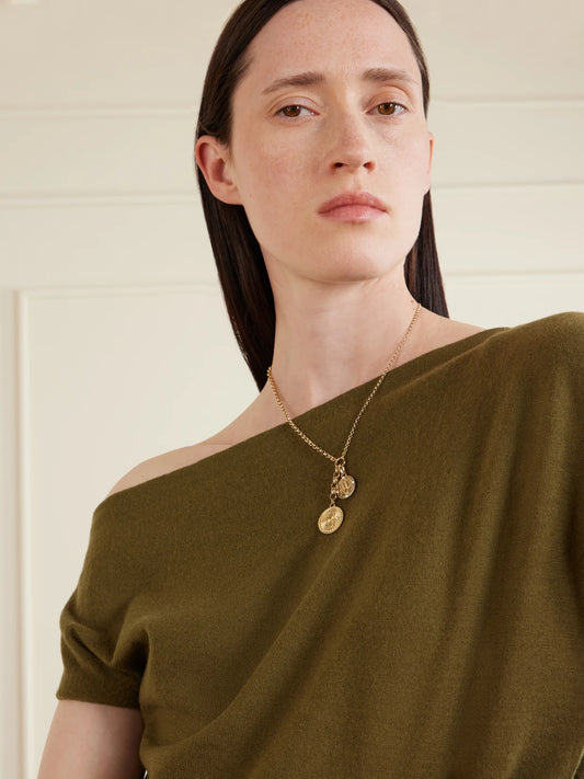 Image of Necklaces. Product name - Karma + Infinite Gratitude + Medium Mixed Belcher 18-karat Gold Diamond Necklace in Multi colour by brand - FoundRae