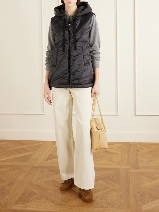 Image of Coats & Jackets. Product name - Greengo Padded Shell Vest in Black colour by brand - Max Mara